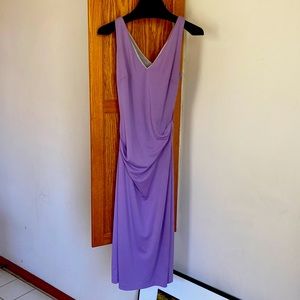 Nicole Miller vneck ruched side jersey dress